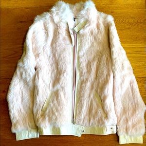Brownie Bee Rabbit Fur, Lamb Leather Jacket